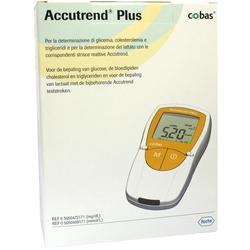 Eine Verpackung mit einem medizinischen Messgerät namens Accutrend Plus.