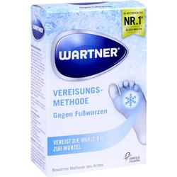 Verpackung eines Mittels zur Vereisung von Fußwarzen.