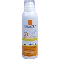 Weißes Sonnenschutz-Spray mit LSF 50+ von La Roche-Posay in einer Flasche.